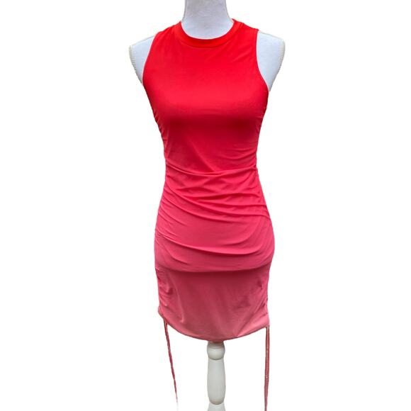 BB Dakota Steve Madden Deep Skies Dress Bodycon Sleeveless Ombre Hibiscus Small - Picture 4 of 14